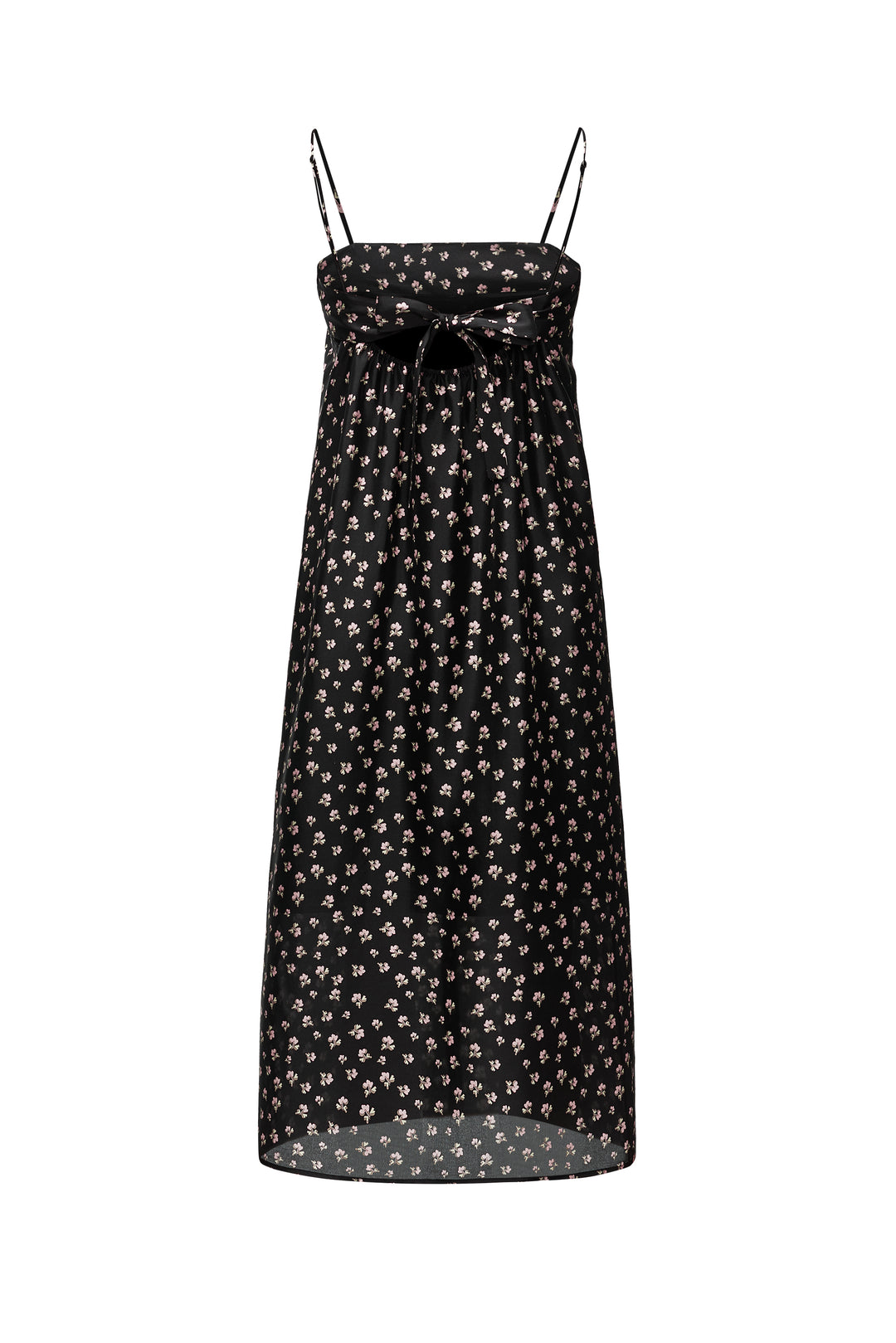 PAJA Farm Edit Dupion Silk Floral Print Maxi Dress - Black