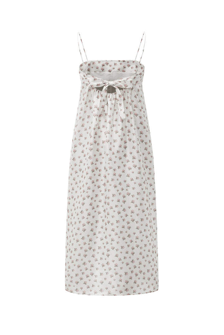 PAJA Farm Edit Dupion Silk Floral Print Maxi Dress - White
