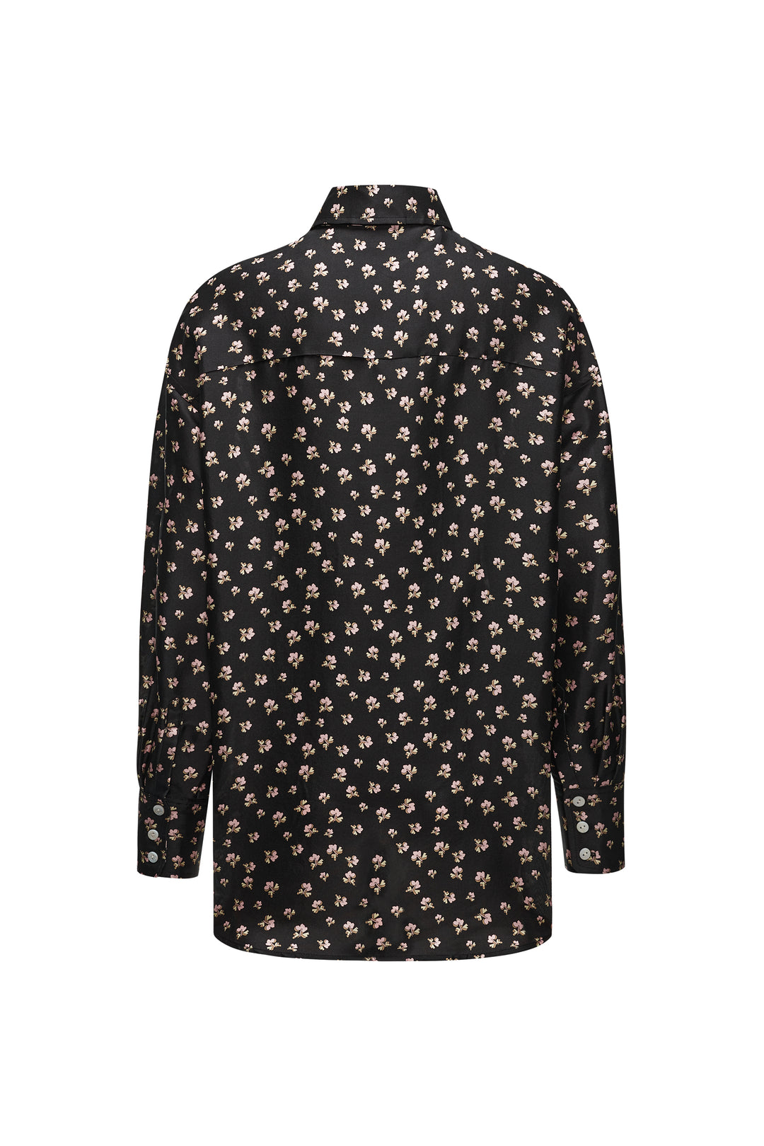 PAJA Farm Edit Dupion Silk Floral Print Shirt - Black