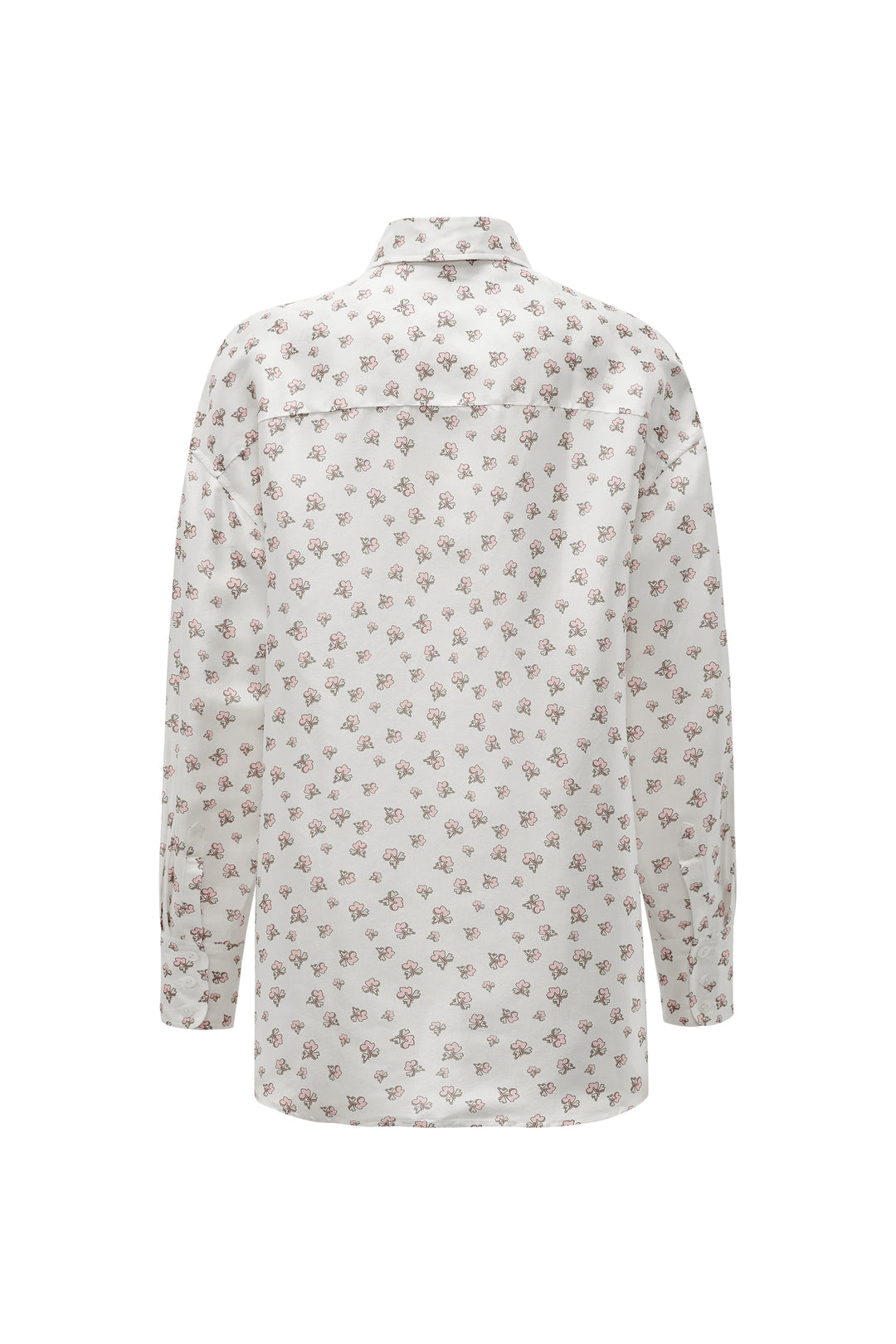 PAJA Farm Edit Dupion Silk Floral Print Shirt - White