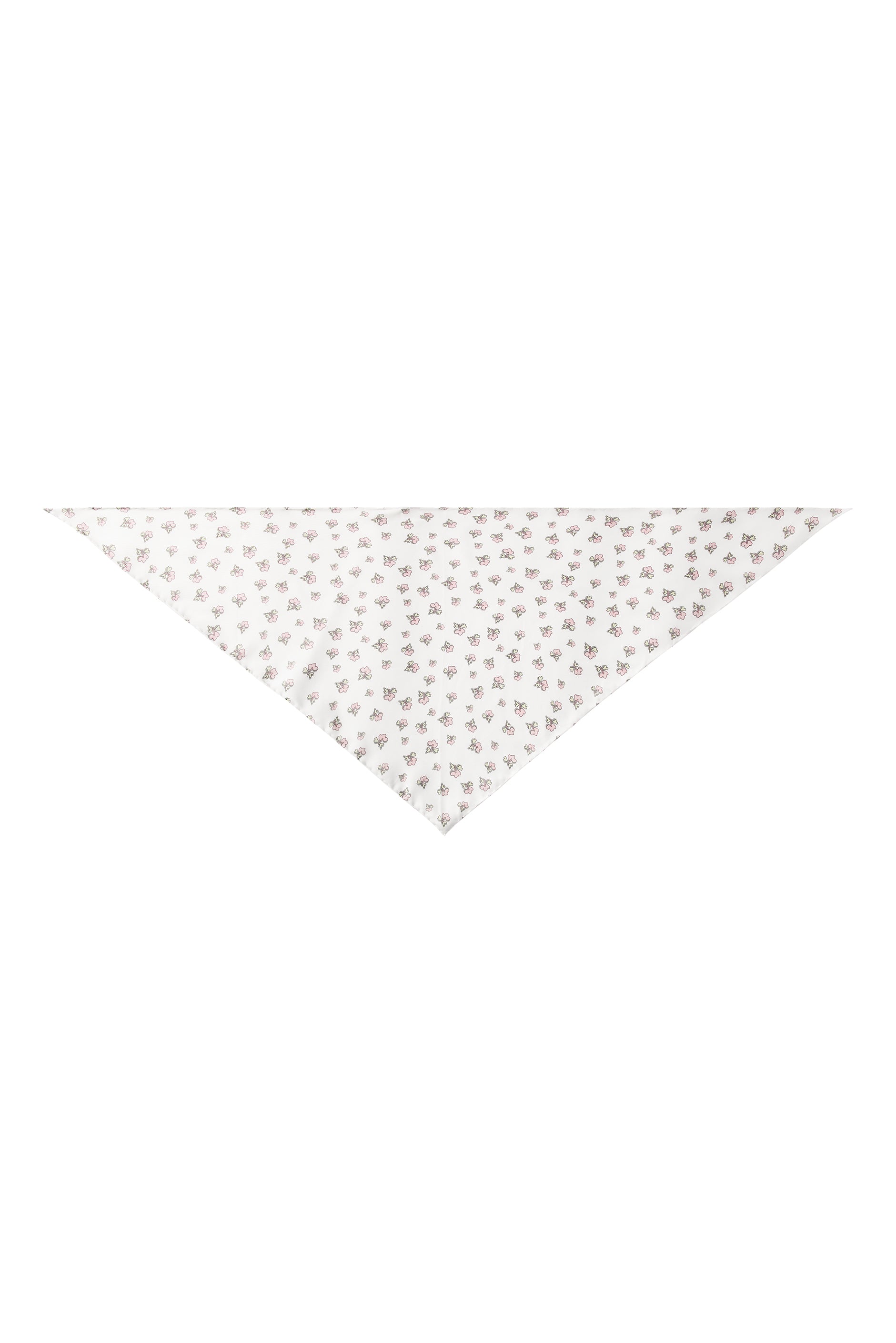 PAJA Farm Edit Dupion Silk Floral Print Triangle Scarf - Black-Silk Accessories-White-One size-P7317-Not Just Pajama