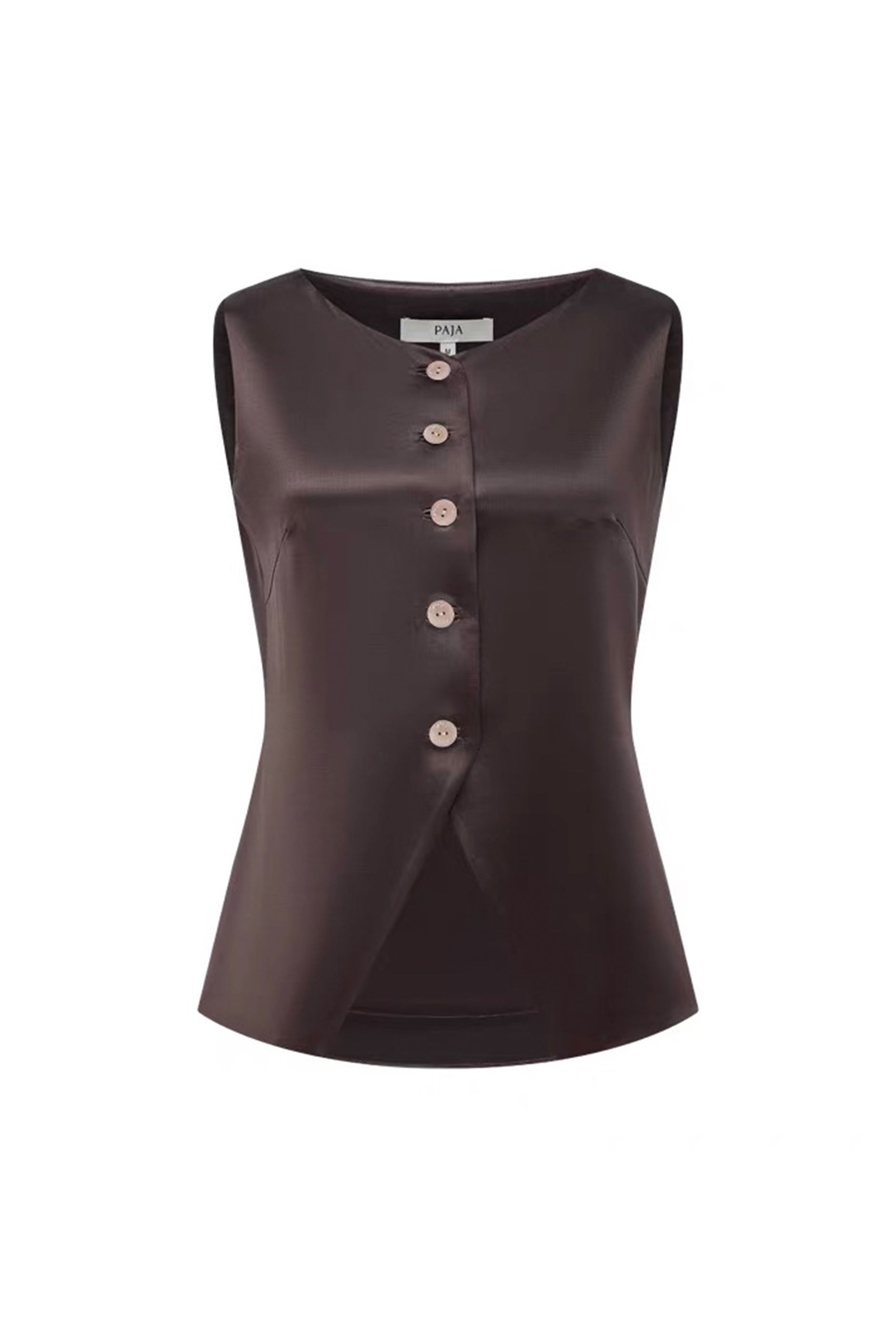 PAJA Farm Edit Waist-Tied Silk-Wool Satin Vest - Beige – Not Just