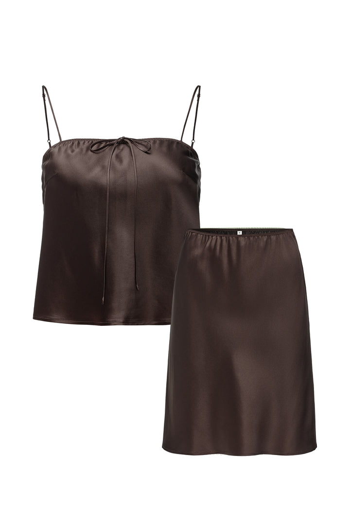 PAJA & NJP Farm Edit Silk Bias-Cut Sling Top & Skirt Set