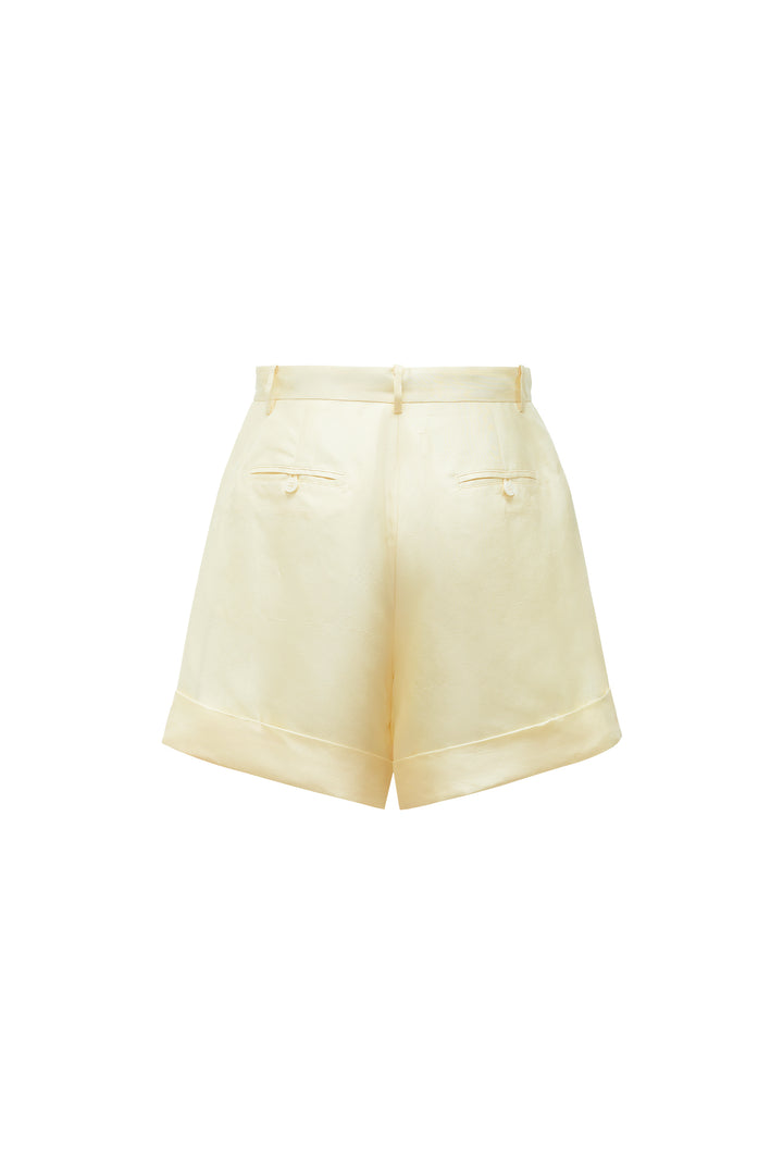 PAJA Out After Brunch Mulberry Silk High-Waisted Shorts