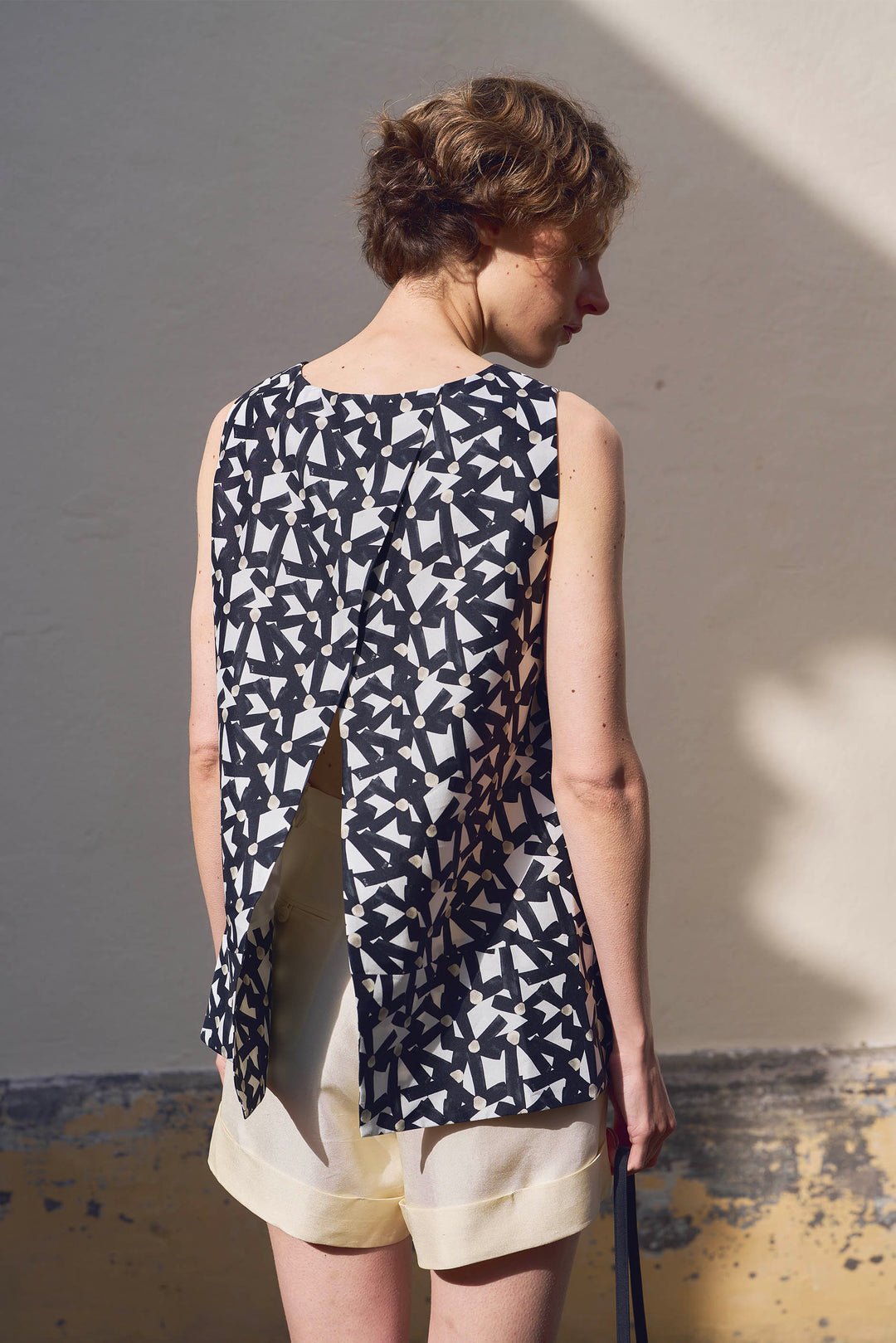 PAJA Out After Brunch Mulberry Silk A-Line Sleeveless Top