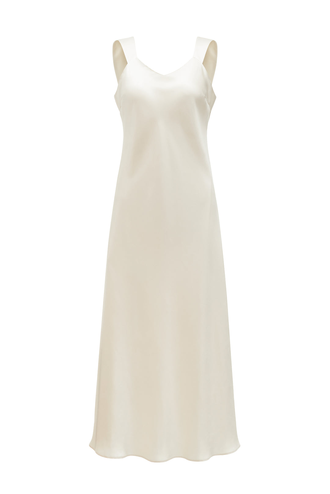 White silk dress on a white background