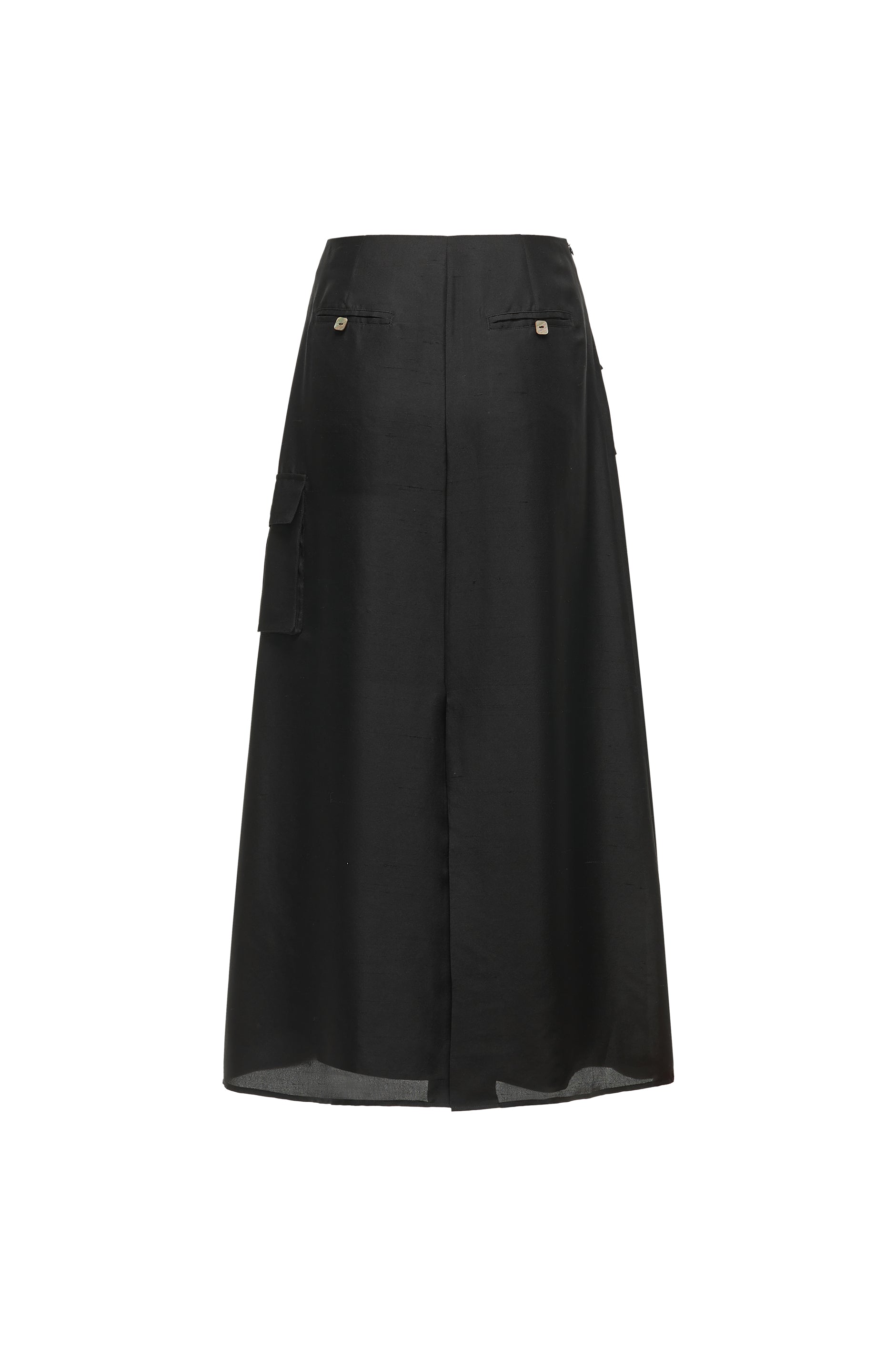Mulberry Silk Midi Skirt with Pockets | Lightweight Silk Skirt