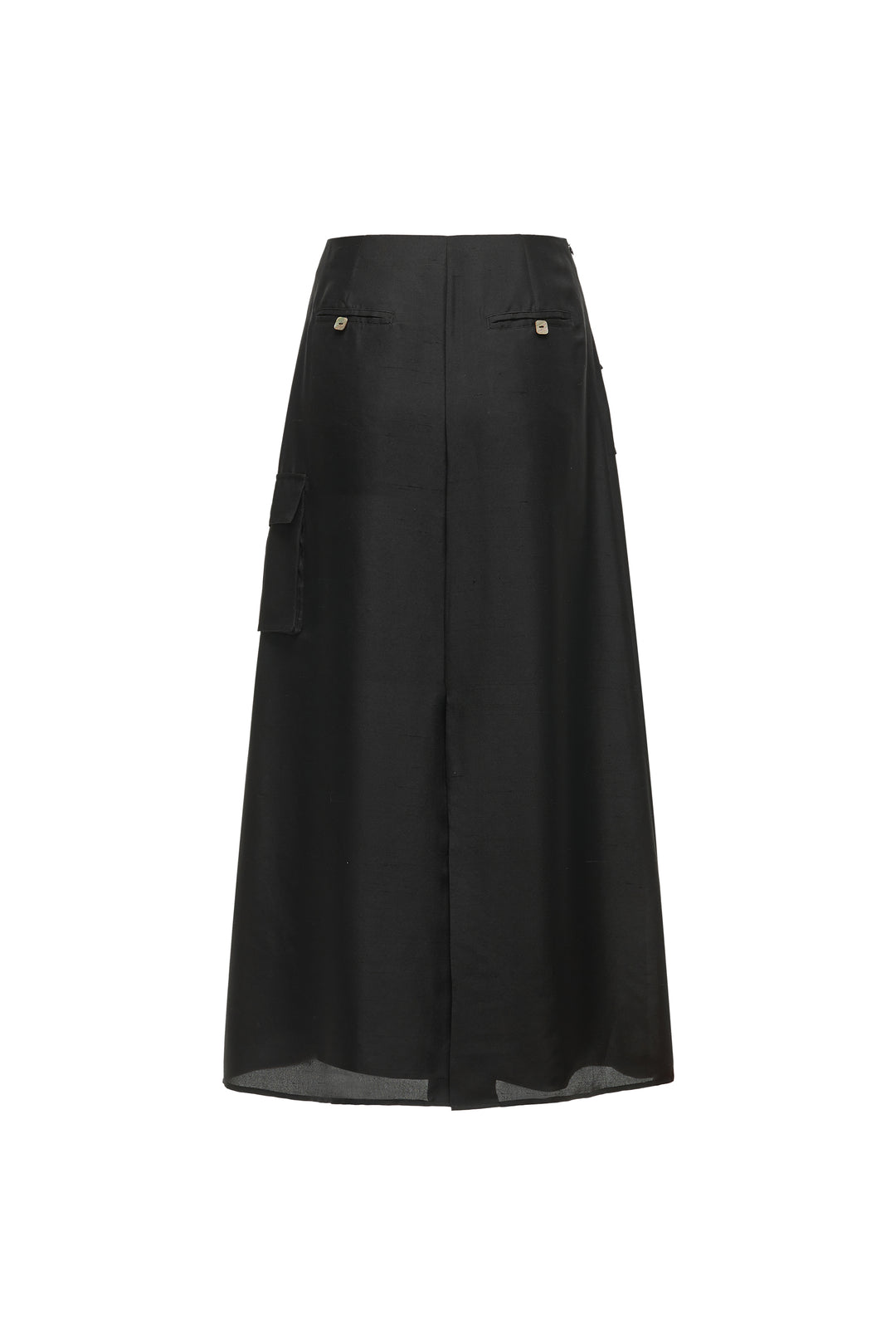 PAJA Out After Brunch Mulberry Silk Utility Midi Skirt