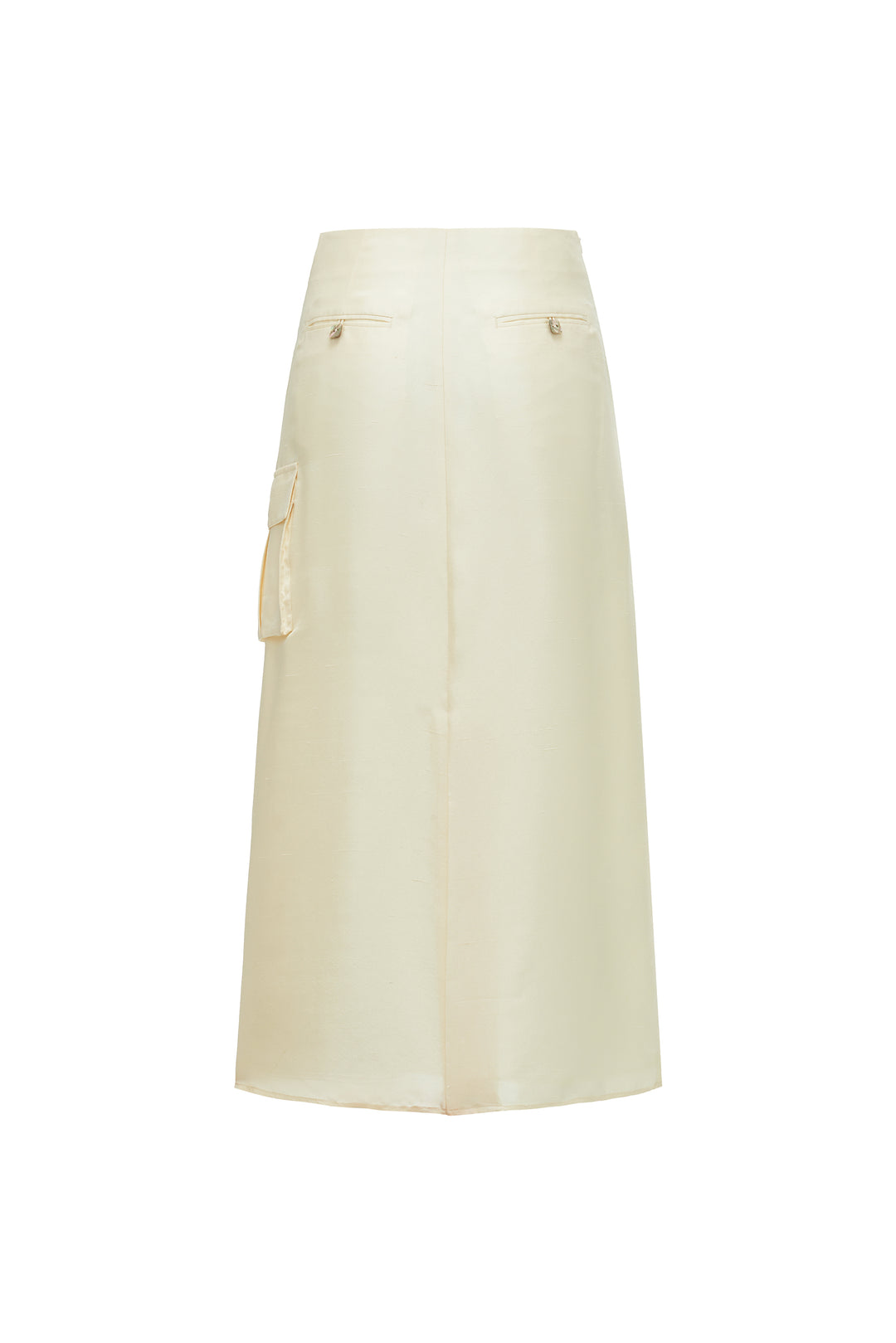PAJA Out After Brunch Mulberry Silk Utility Midi Skirt