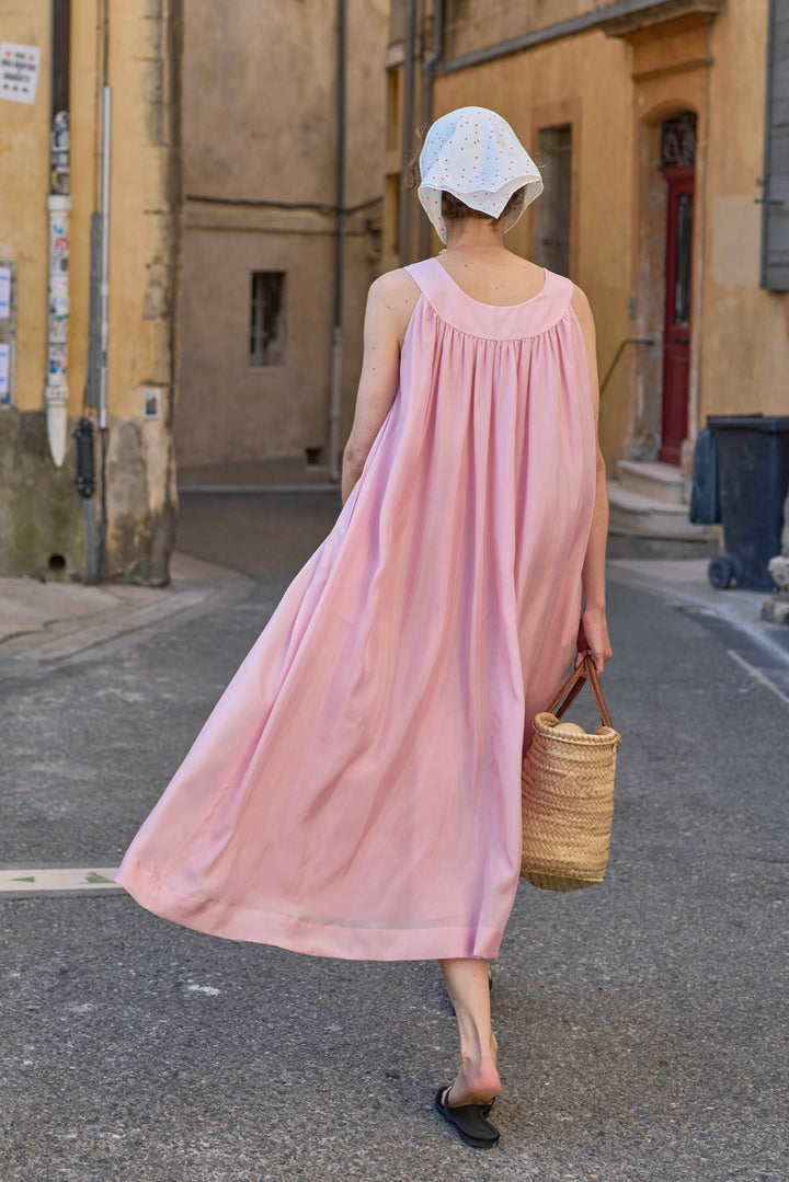PAJA Out After Brunch Silk Sleeveless Maxi Dress | Summer Vacation Dress in 100% mulberry silk by Not Just Pajama - image 3