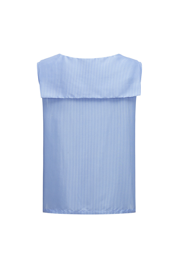 PAJA Out After Brunch Mulberry Silk Sailor Collar Sleeveless Top