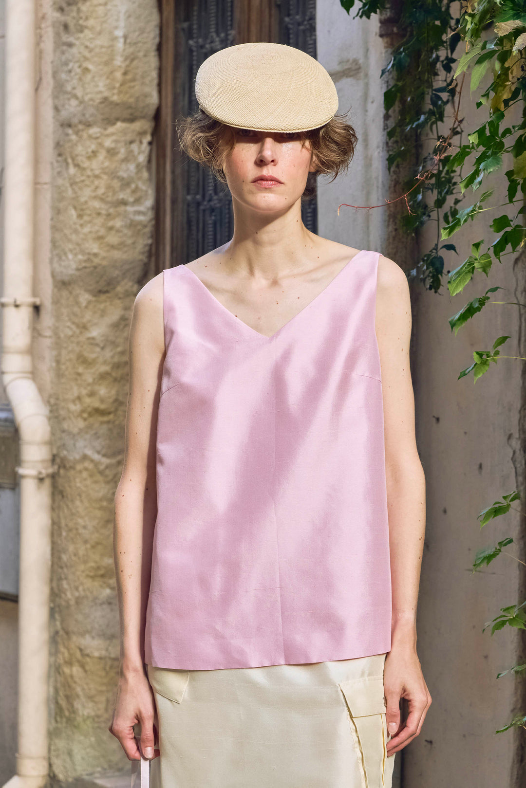 PAJA Out After Brunch Reversible Mulberry Silk Floral Vest Top