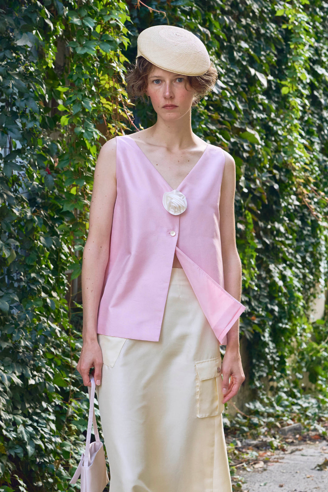 PAJA Out After Brunch Reversible Mulberry Silk Floral Vest Top