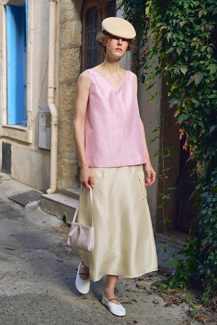 PAJA Out After Brunch Reversible Mulberry Silk Floral Vest Top