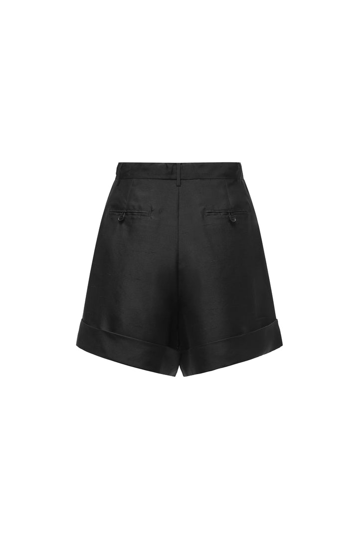 PAJA Out After Brunch Mulberry Silk High-Waisted Shorts