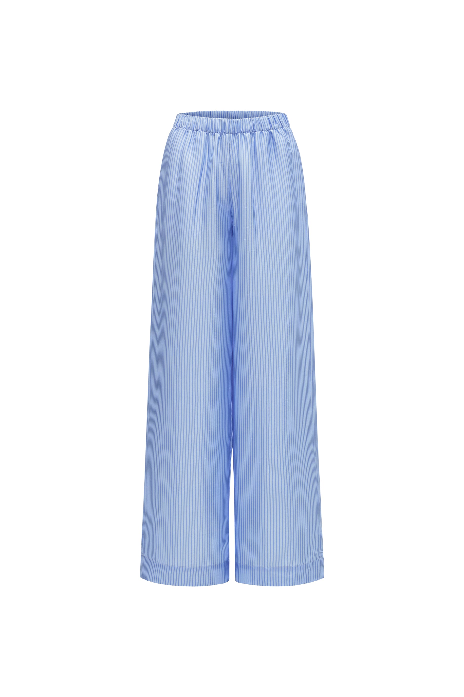 Mulberry Silk Striped Pants | Lightweight Wide-Leg Silk Pants