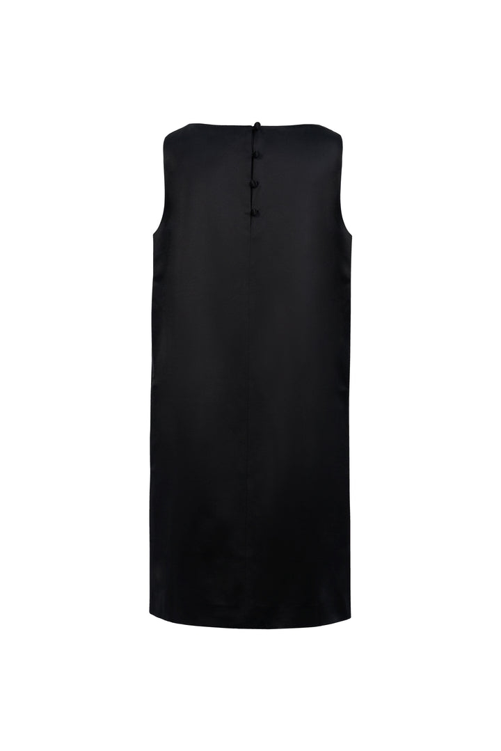 My Party 35 Momme Silk Wool Bow Sleeveless Dress