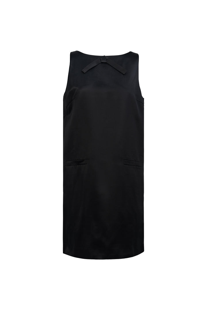 My Party 35 Momme Silk Wool Bow Sleeveless Dress