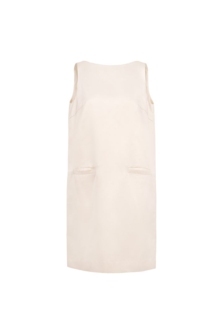 My Party 35 Momme Silk Wool Open-Back Bow Dress