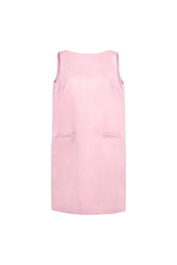 My Party 35 Momme Silk Wool Open-Back Bow Dress