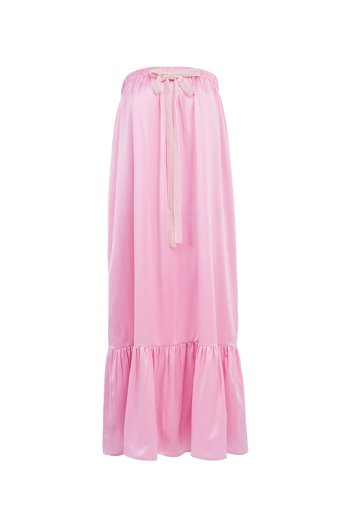 My Party 22 Momme Silk Strapless Bow Dress