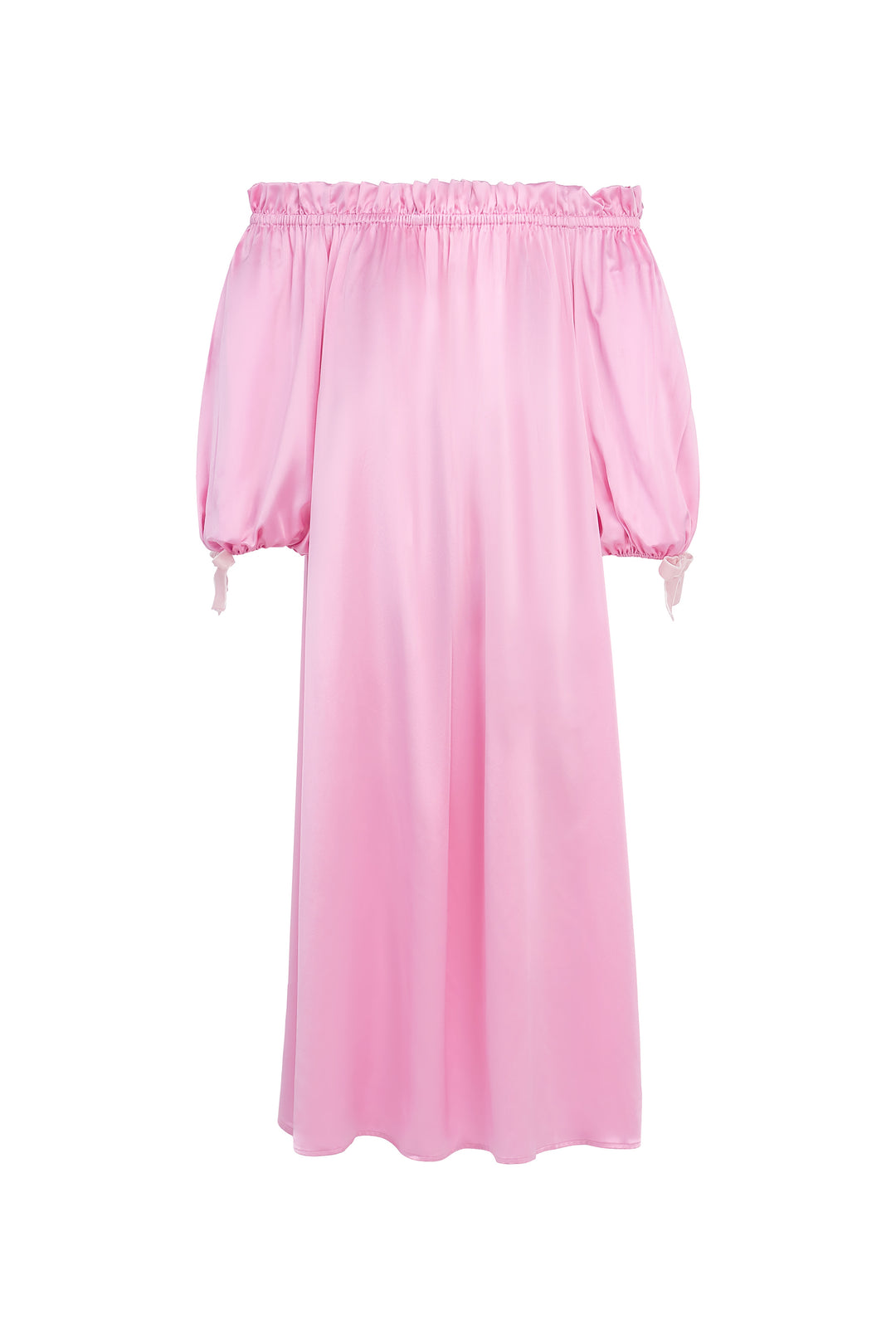 My Party 22 Momme Silk Off-Shoulder Bow Dress