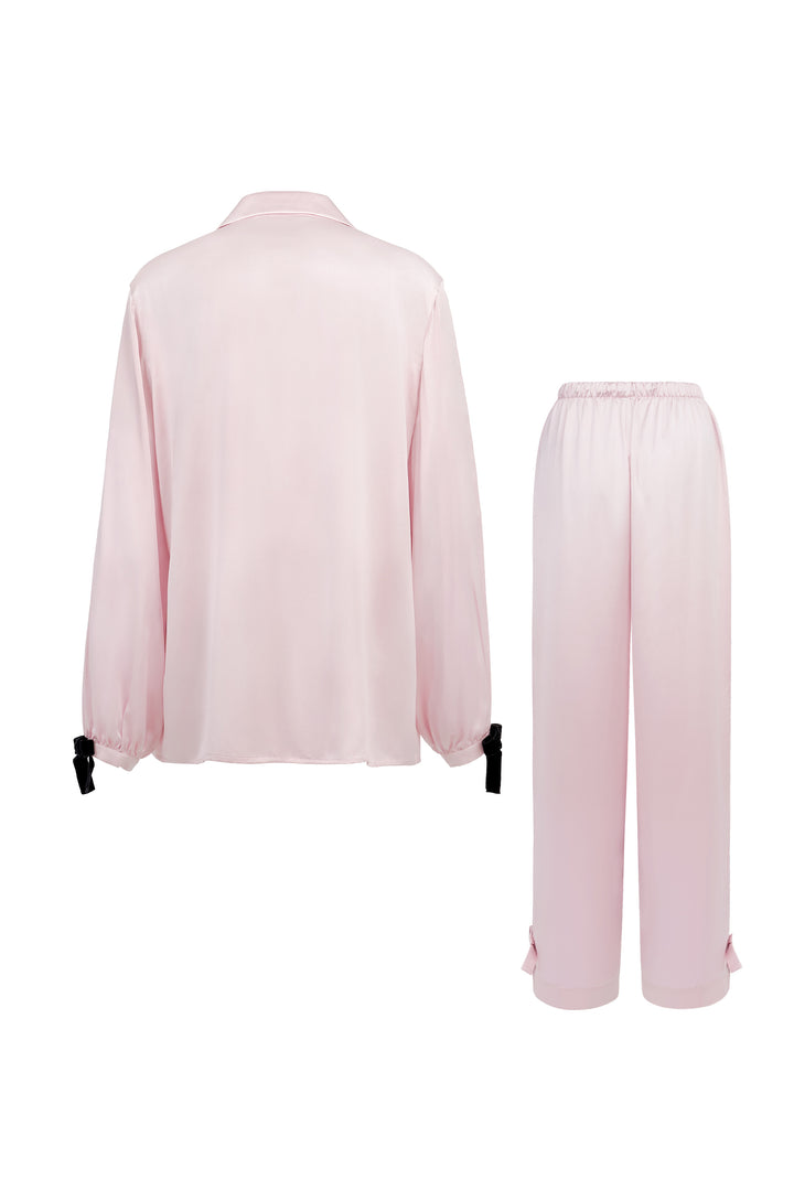 My Party 22 Momme Silk Bow Pajama Set