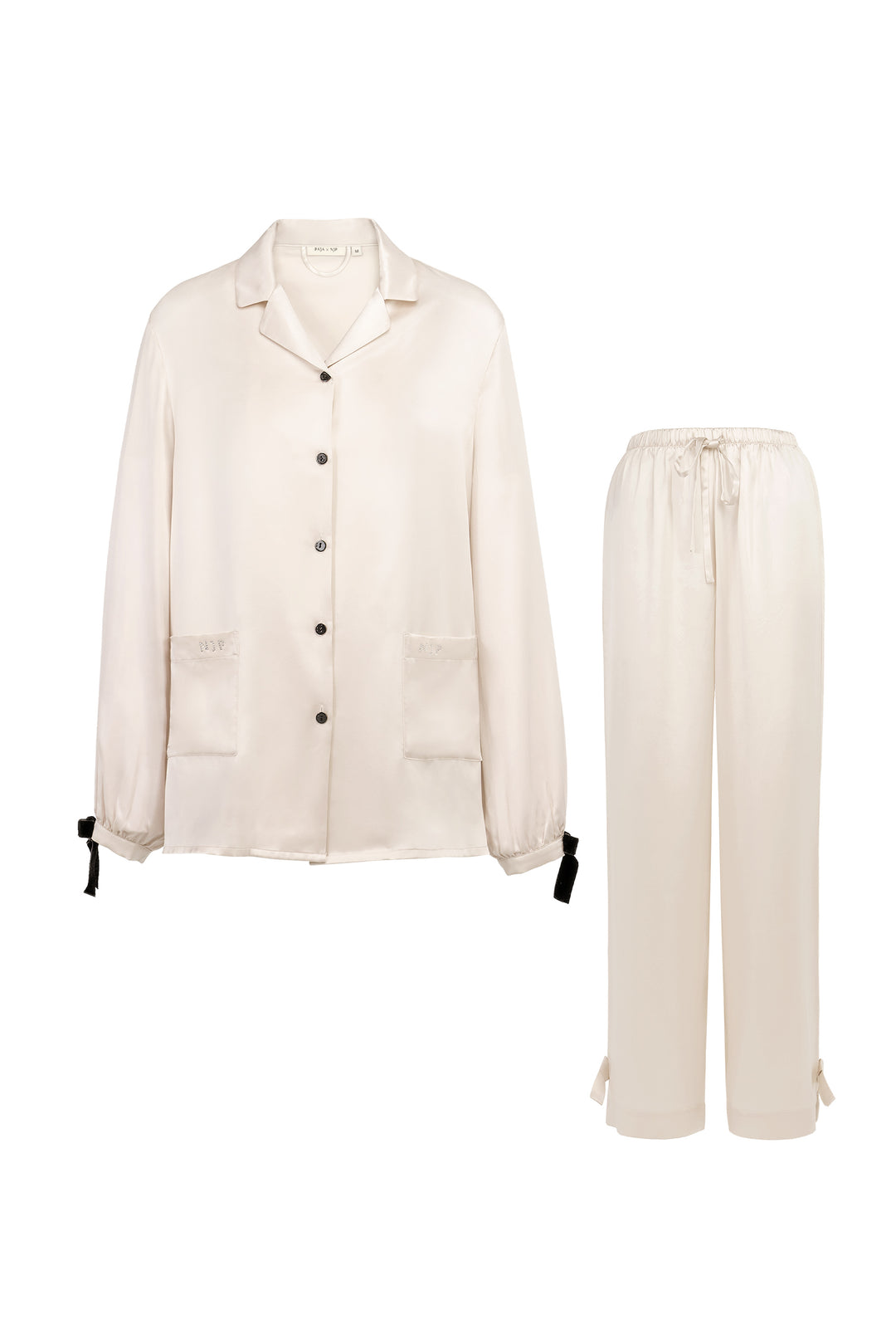 My Party 22 Momme Silk Bow Pajama Set
