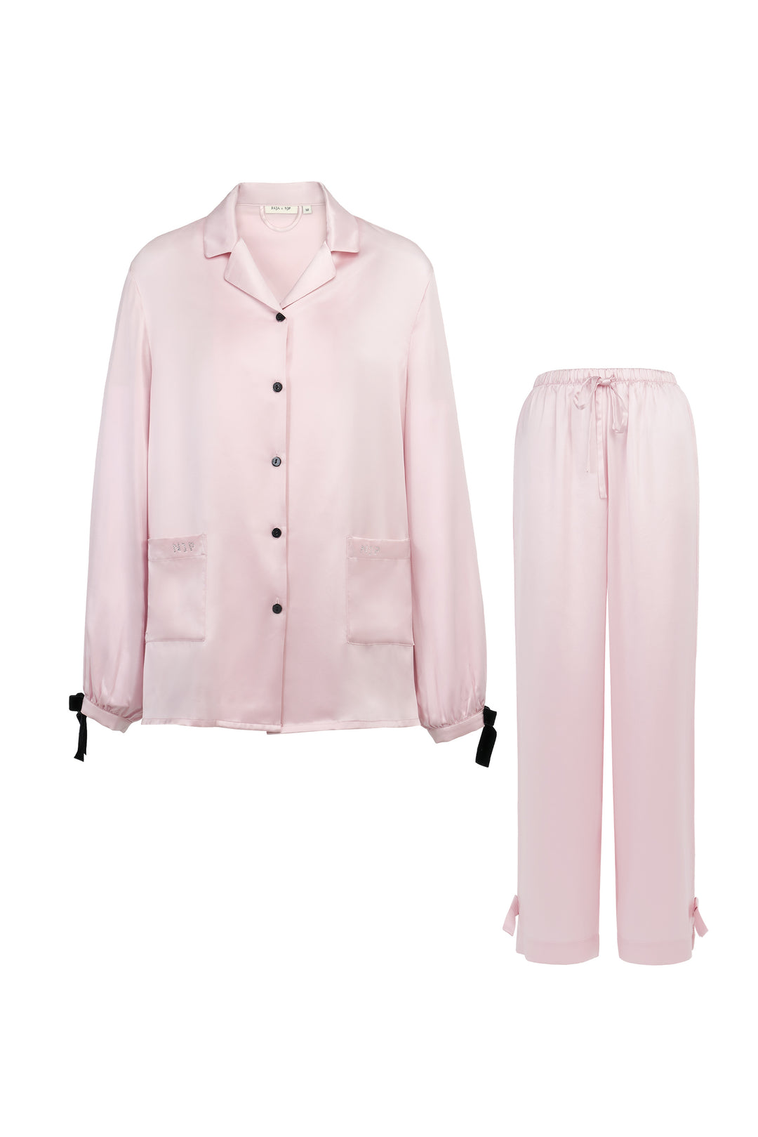 My Party 22 Momme Silk Bow Pajama Set
