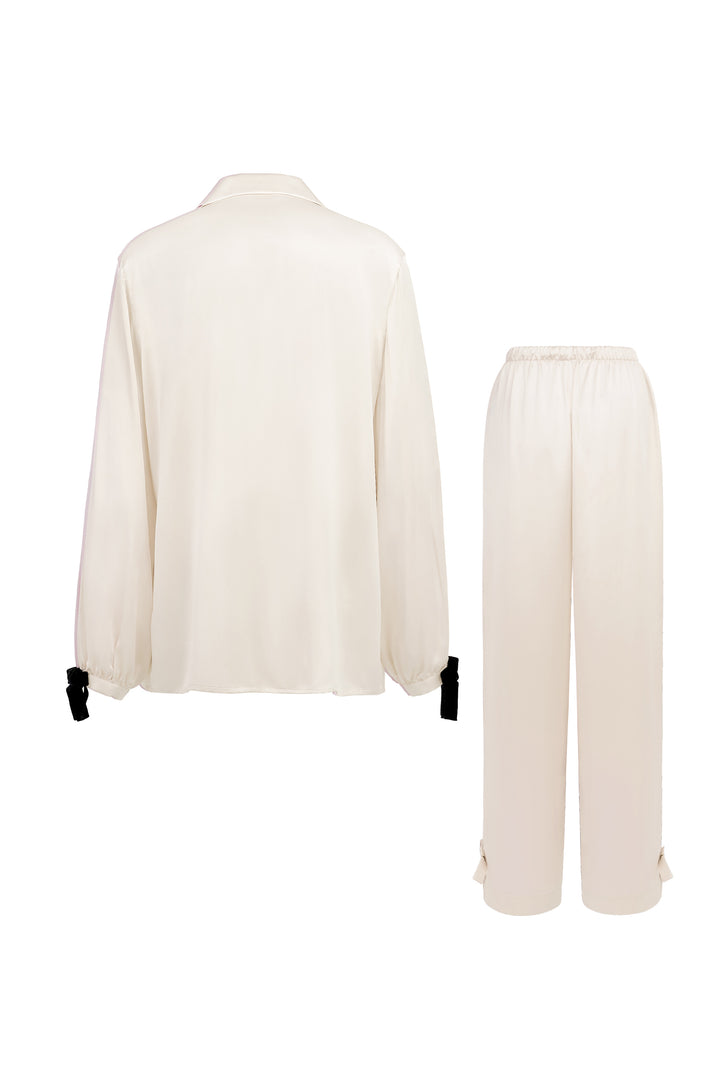 My Party 22 Momme Silk Bow Pajama Set