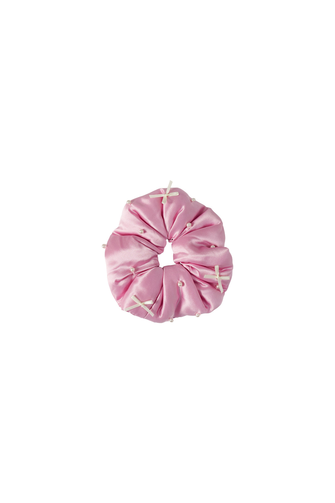 My Party 22 Momme Silk Pearl Bow Scrunchie