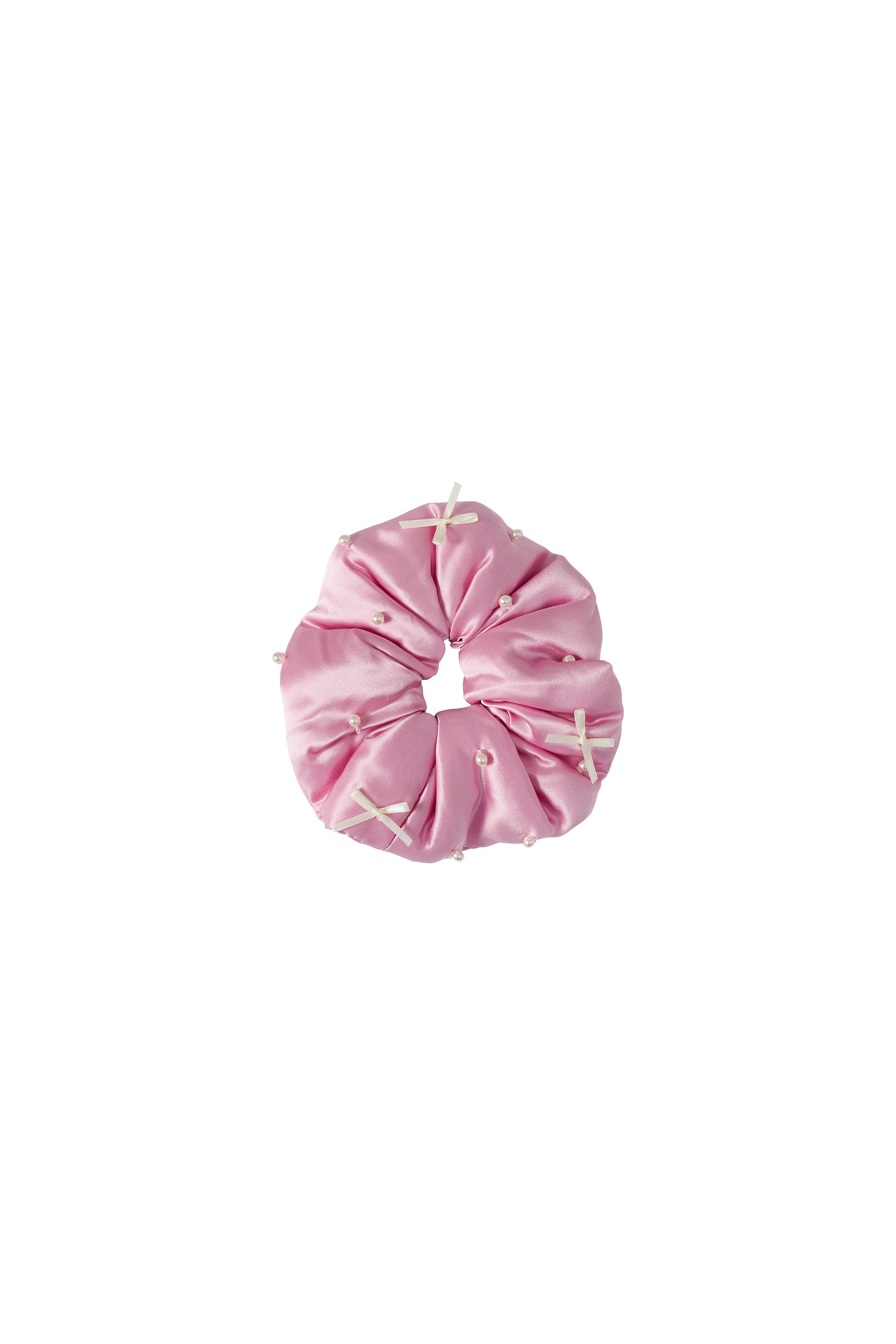 My Party 22 Momme Silk Pearl Bow Scrunchie