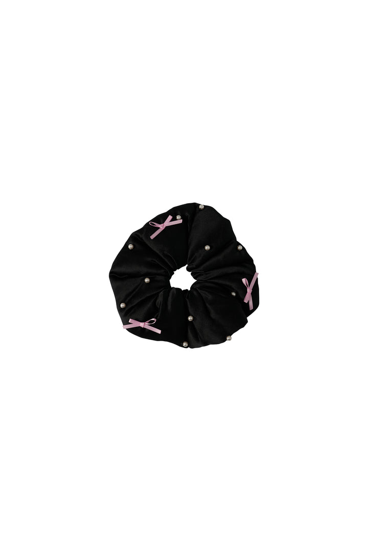 My Party 22 Momme Silk Pearl Bow Scrunchie