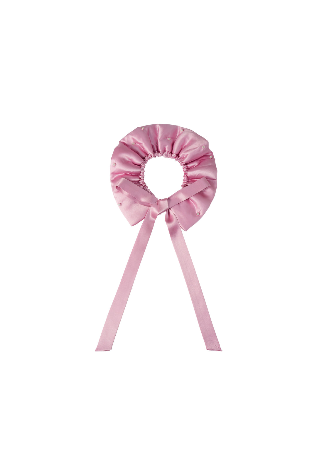 My Party 22 Momme Silk Pearl Bow Scrunchie