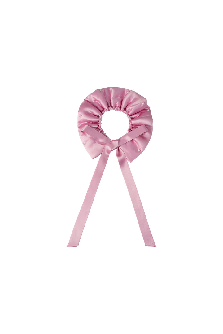 My Party 22 Momme Silk Pearl Bow Scrunchie
