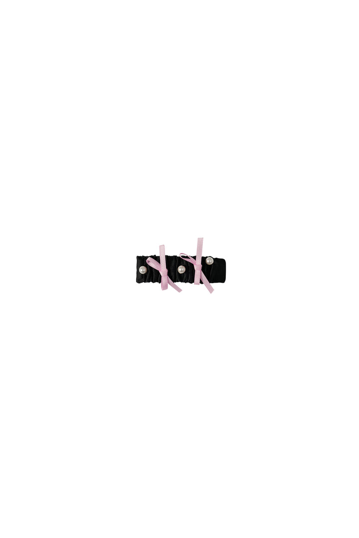 My Party 22 Momme Silk Pearl Bow Hair Clip Set of 2
