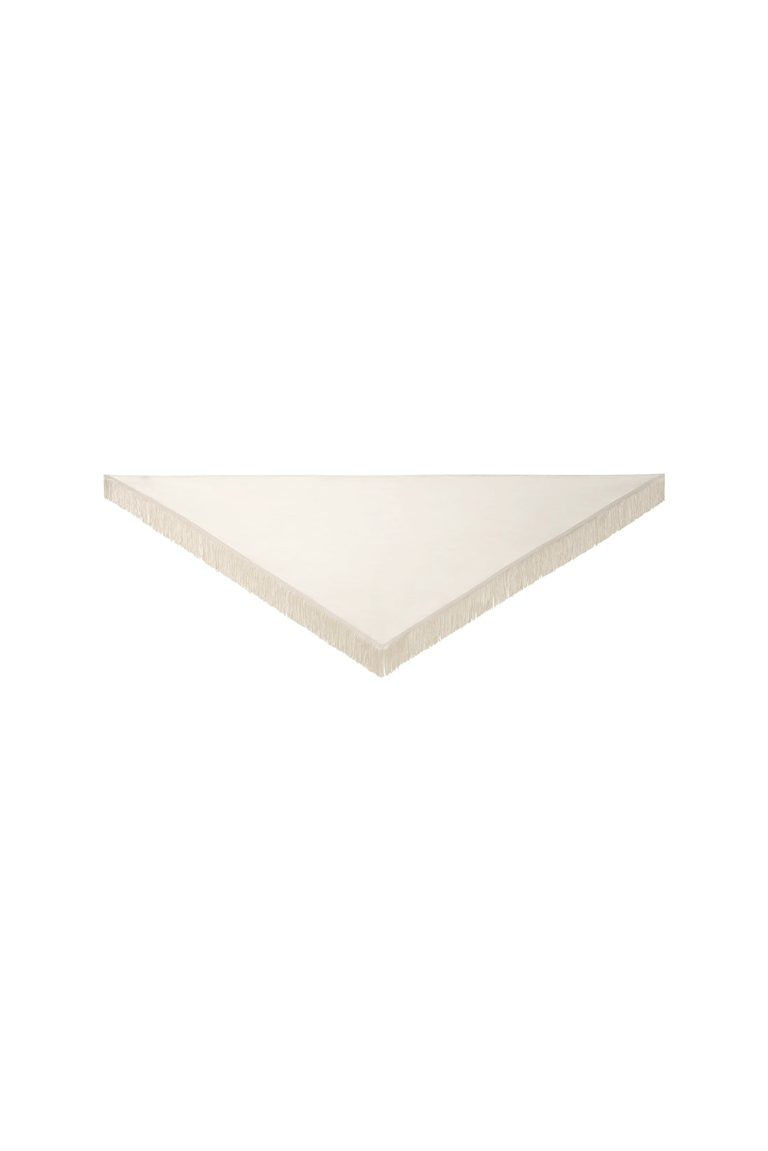 PAJA Summer Shimmer 25 Momme Silk Crepe Satin Fringe-Trim Triangle Scarf