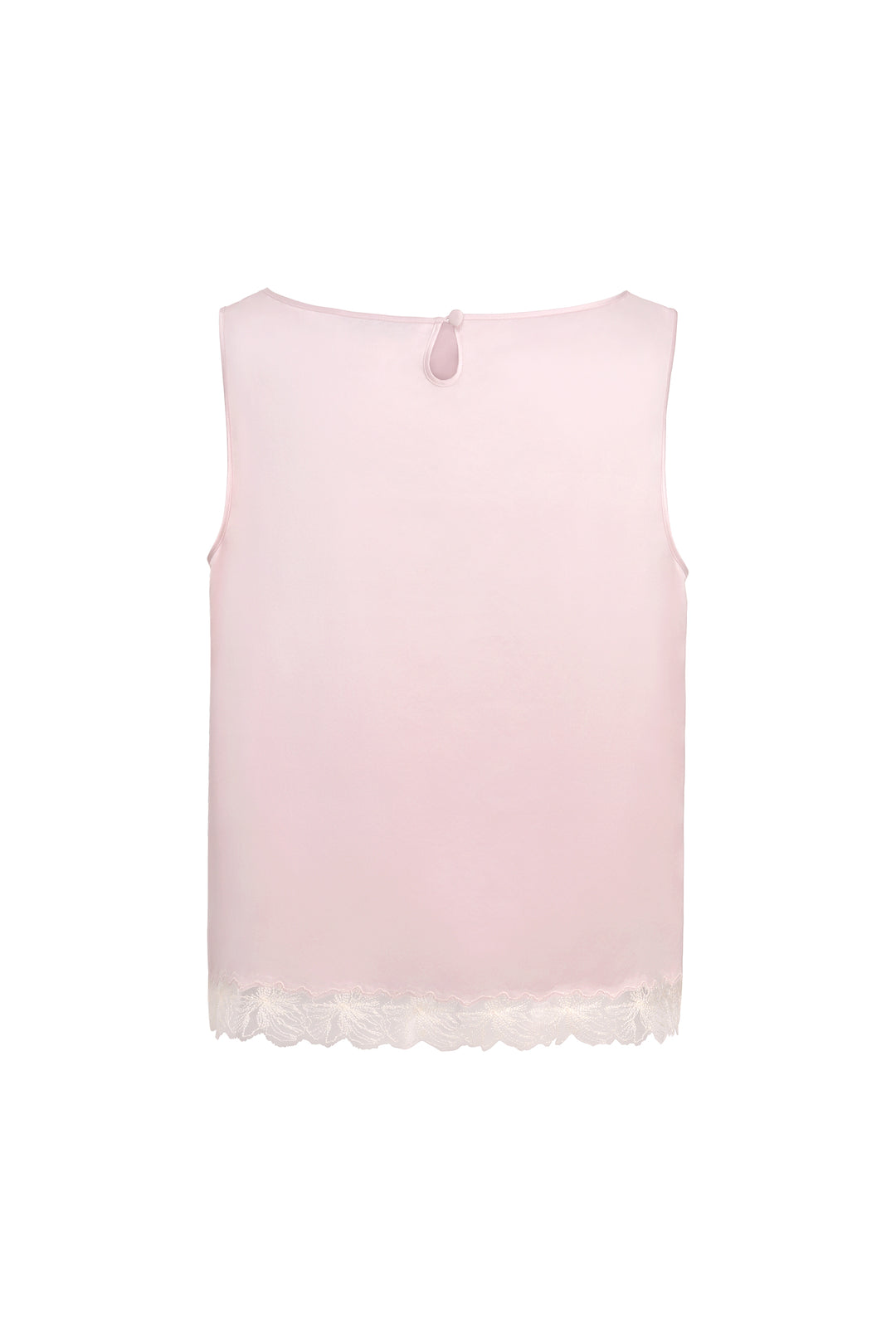 PAJA 25 Momme Silk Crepe Satin Lace-Trim Tank Top
