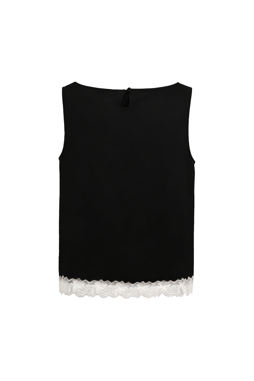 PAJA 25 Momme Silk Crepe Satin Lace-Trim Tank Top