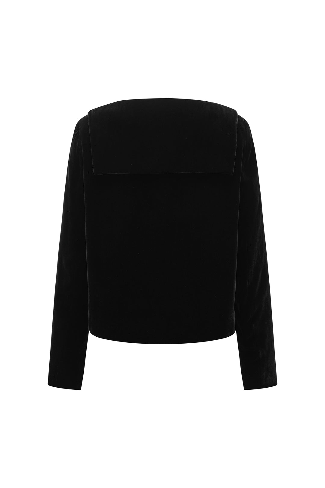 PAJA Summer Shimmer Silk Velvet Sailor Collar Bow Cropped Top