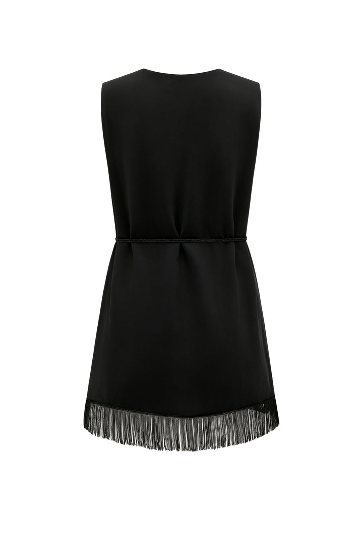 PAJA Summer Shimmer Silk Velvet Fringe-Trim Vest Top