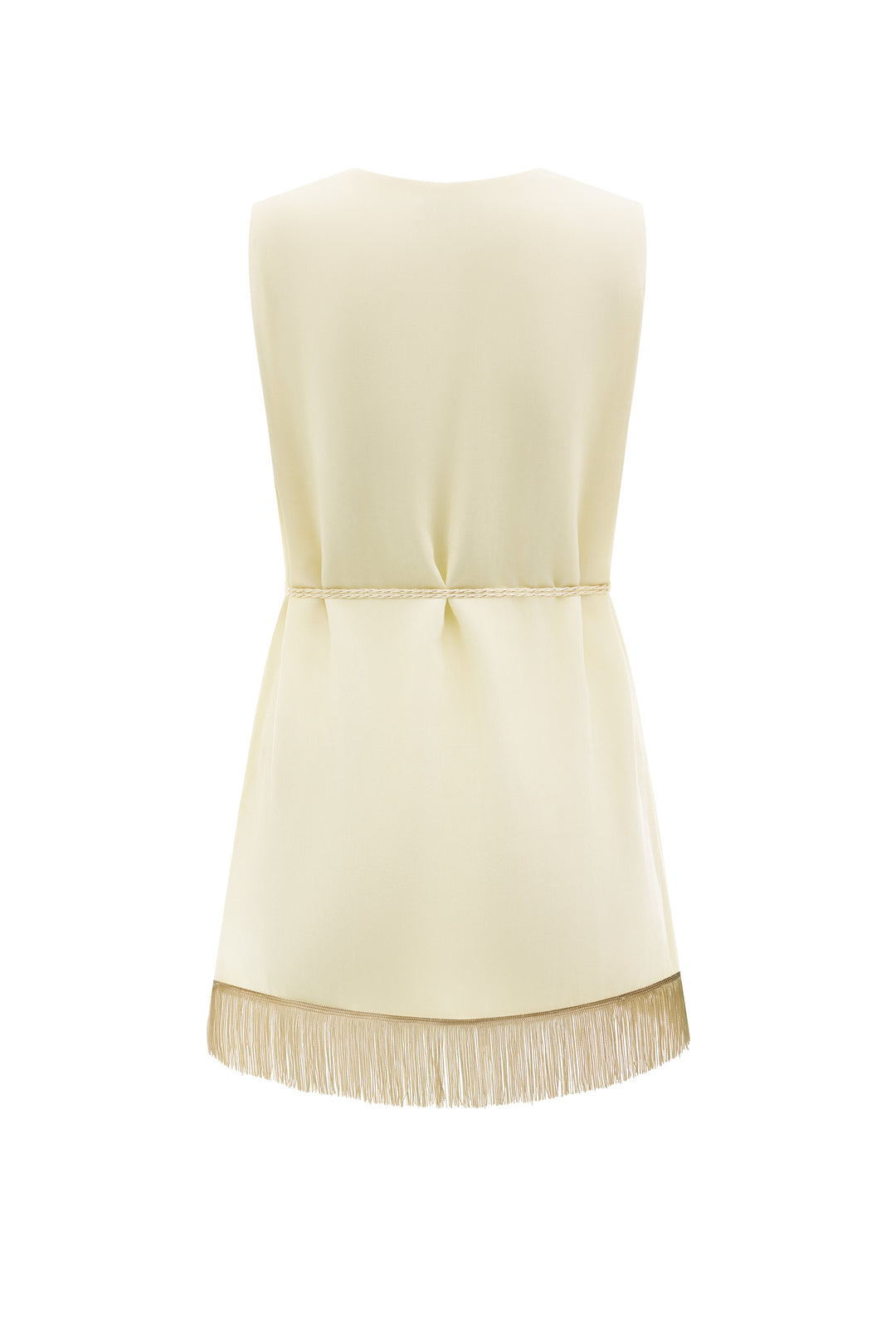 PAJA Summer Shimmer Silk Velvet Fringe-Trim Vest Top