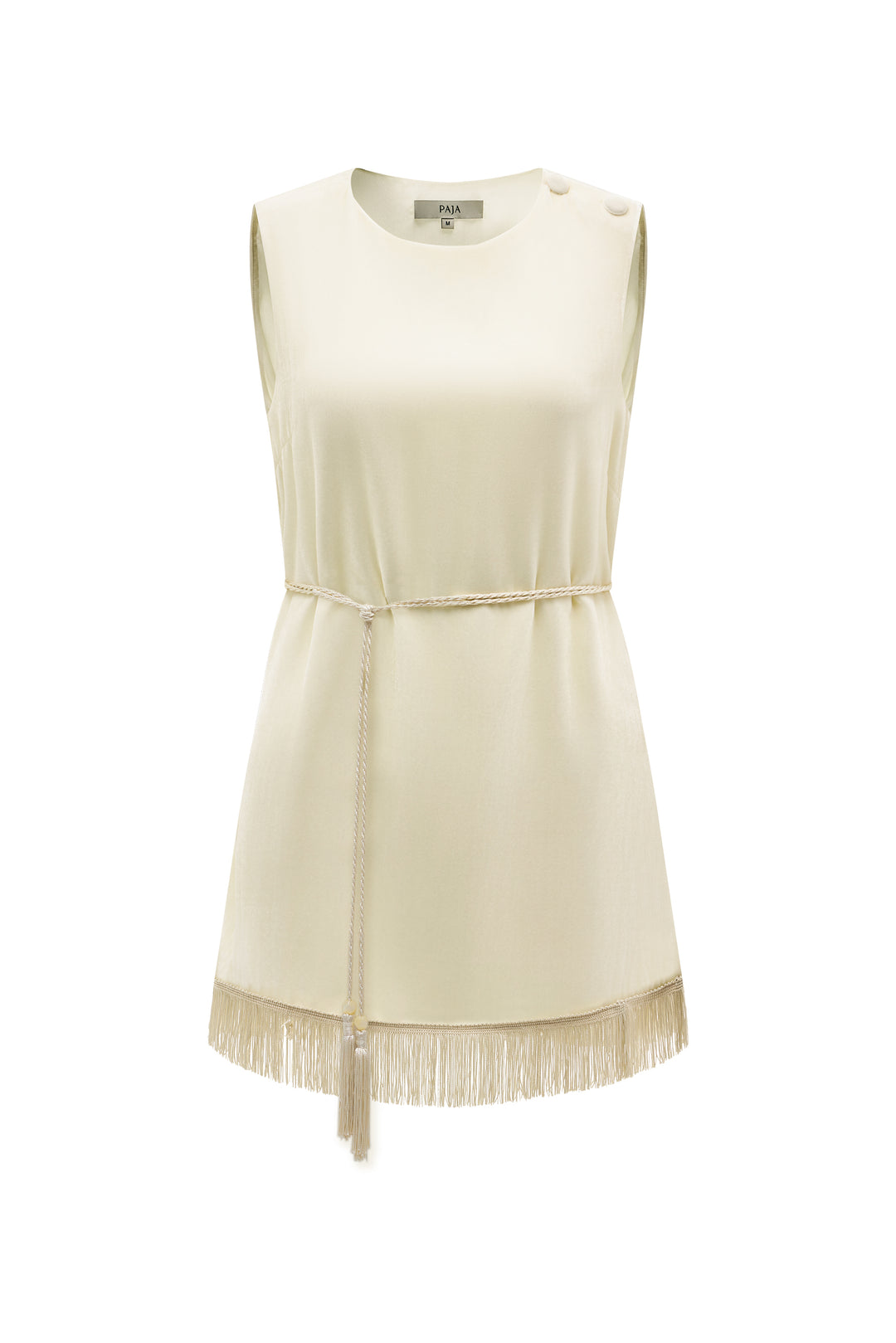PAJA Summer Shimmer Silk Velvet Fringe-Trim Vest Top