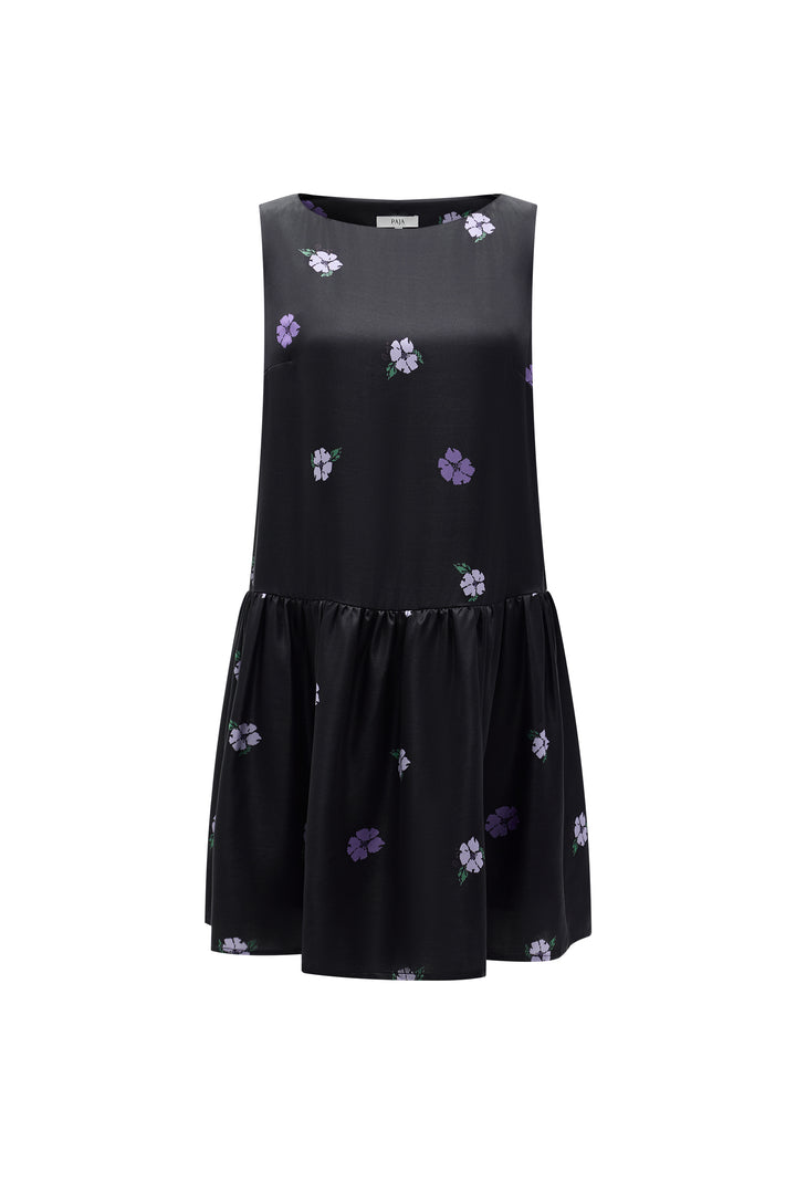 PAJA Summer Shimmer Silk Wool Satin Printed Dress