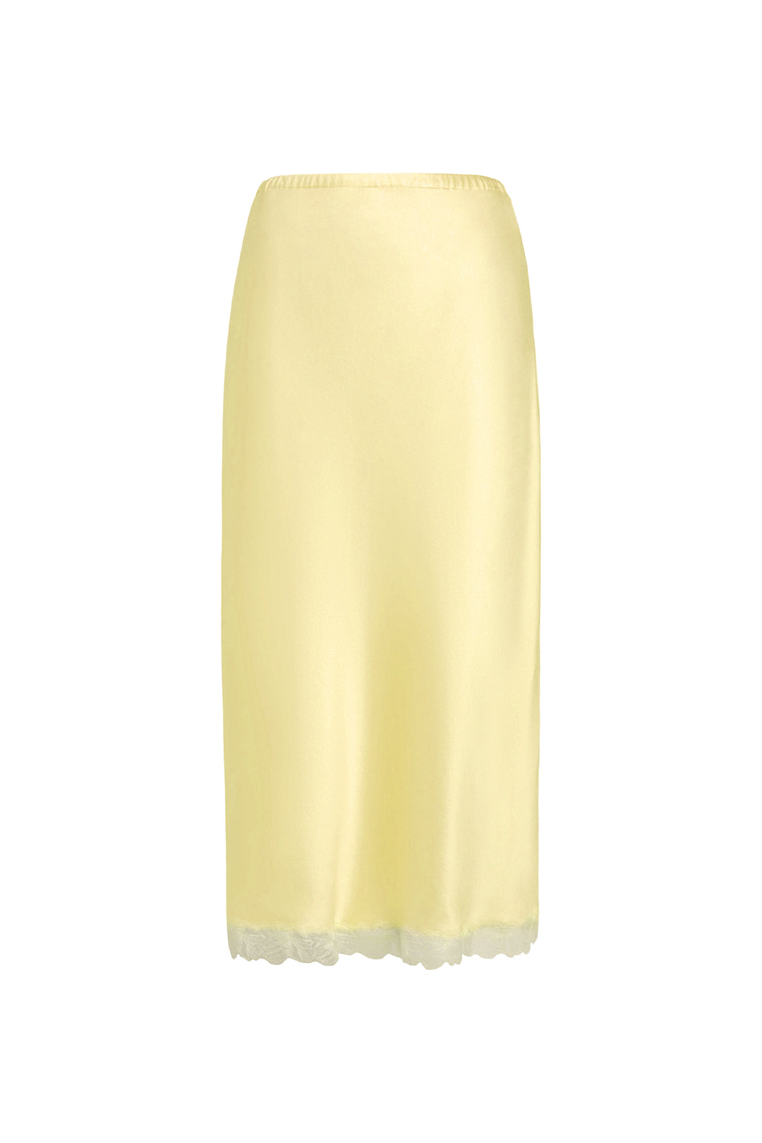 PAJA Bias-Cut 25 Momme Silk Crepe Satin Lace-Trim Skirt
