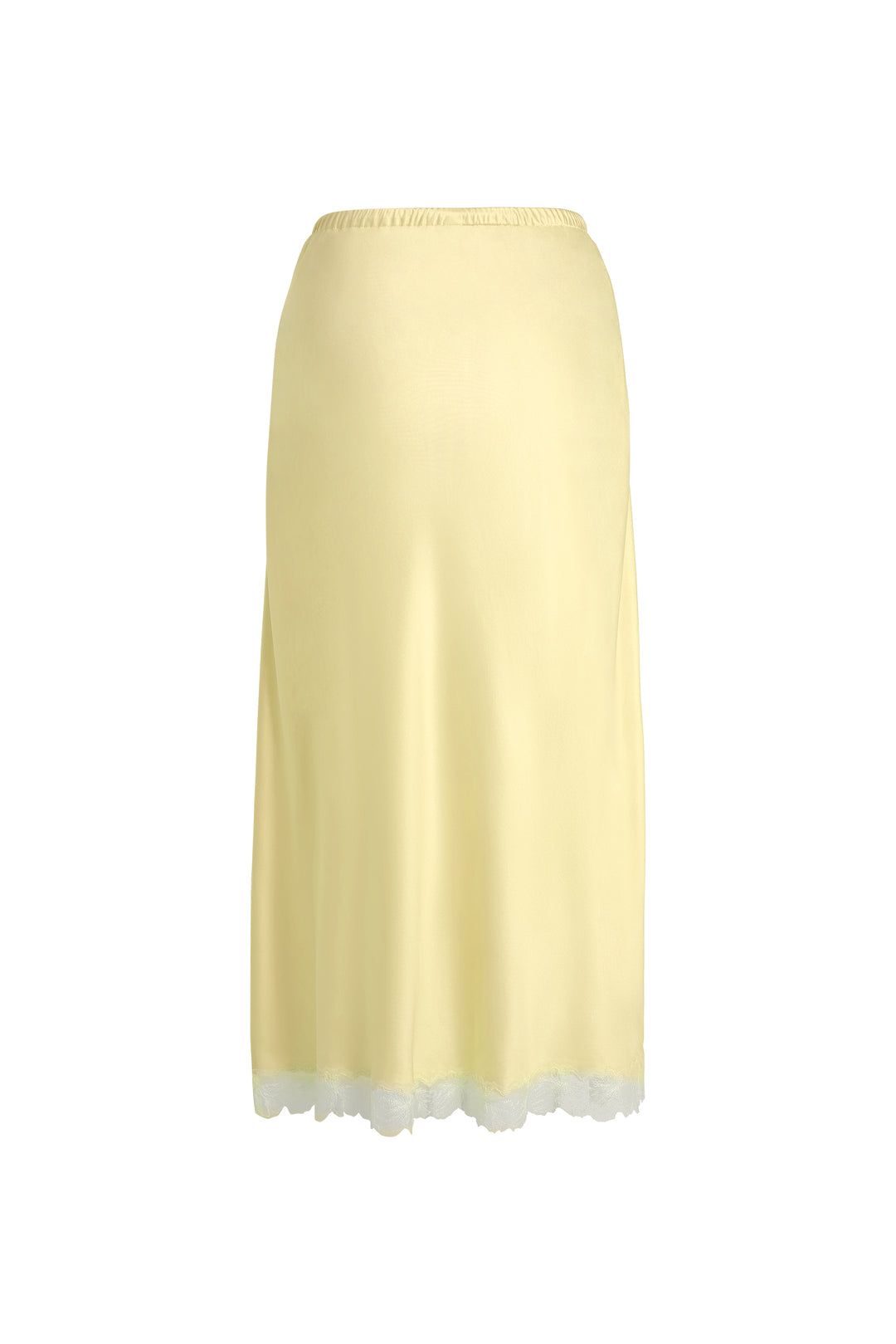 PAJA Bias-Cut 25 Momme Silk Crepe Satin Lace-Trim Skirt