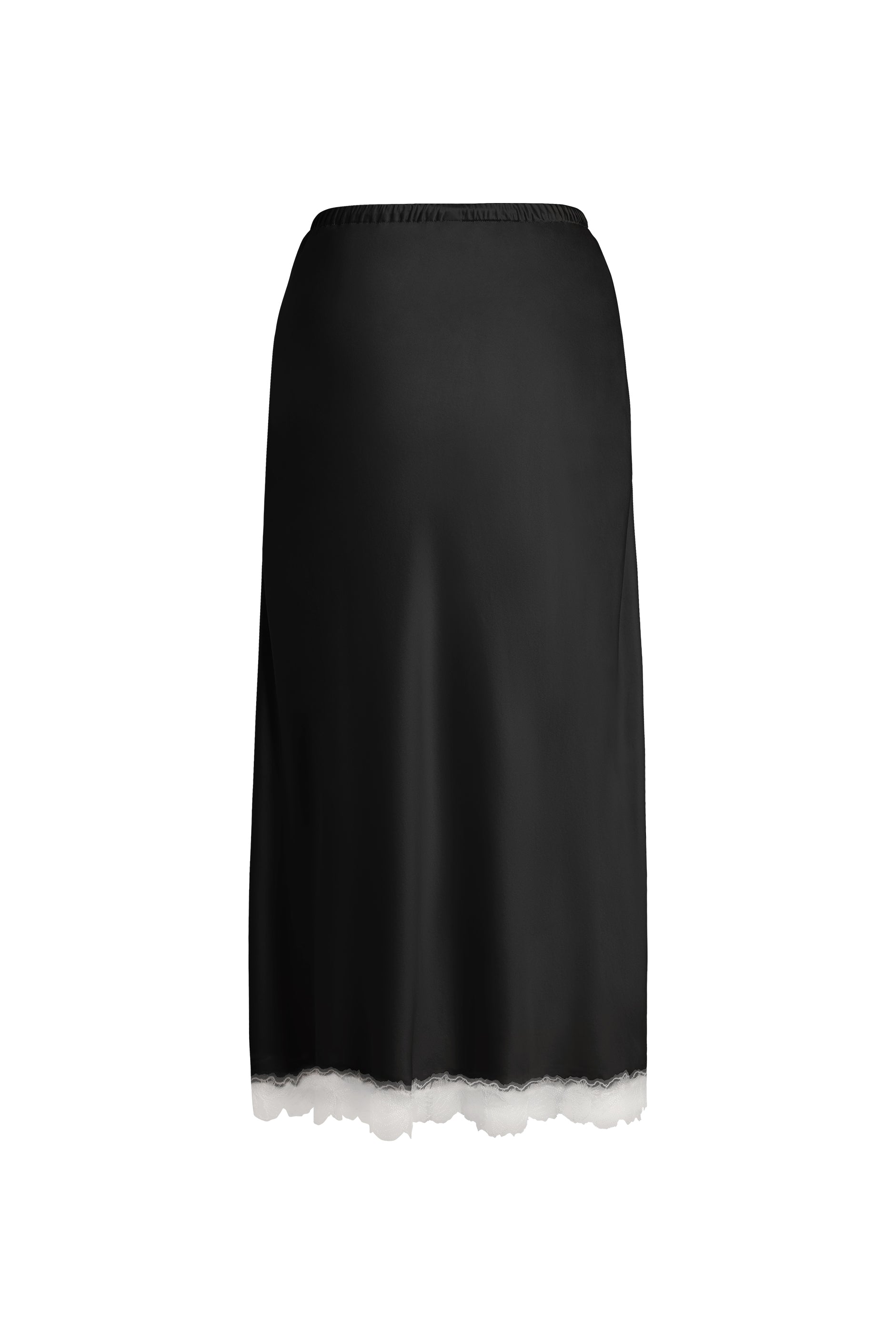 PAJA Bias-Cut Silk Crepe Satin Lace-Trim Skirt – Not Just Pajama
