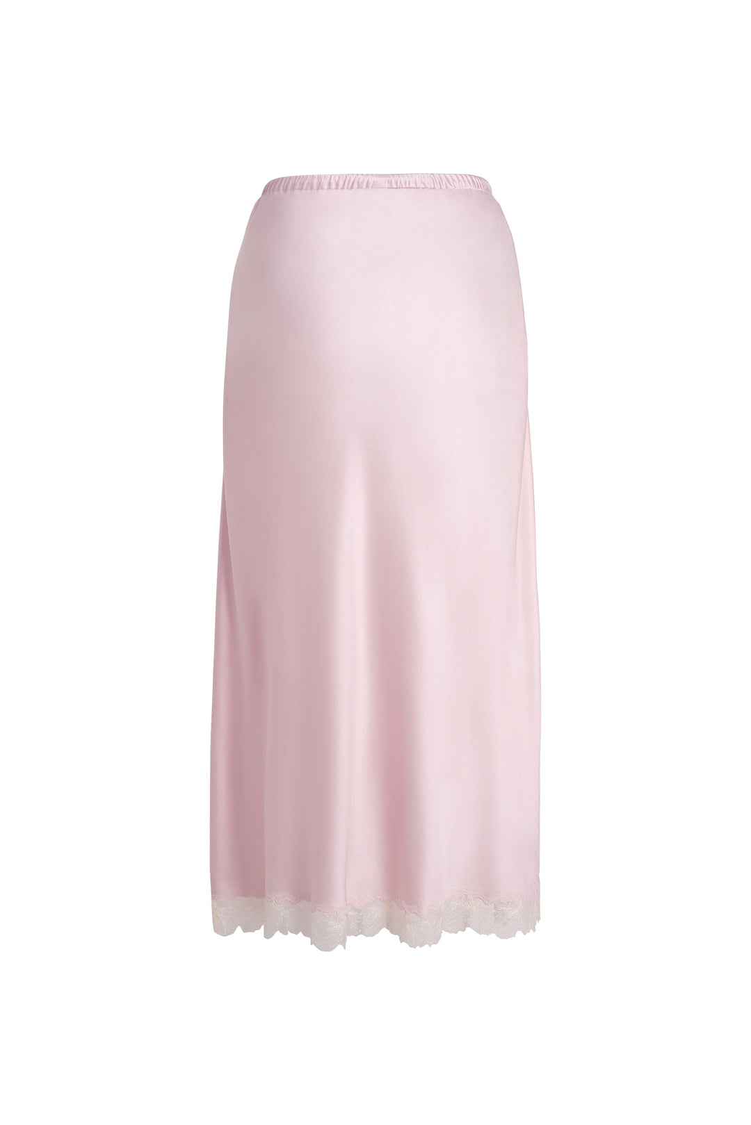 PAJA Bias-Cut 25 Momme Silk Crepe Satin Lace-Trim Skirt