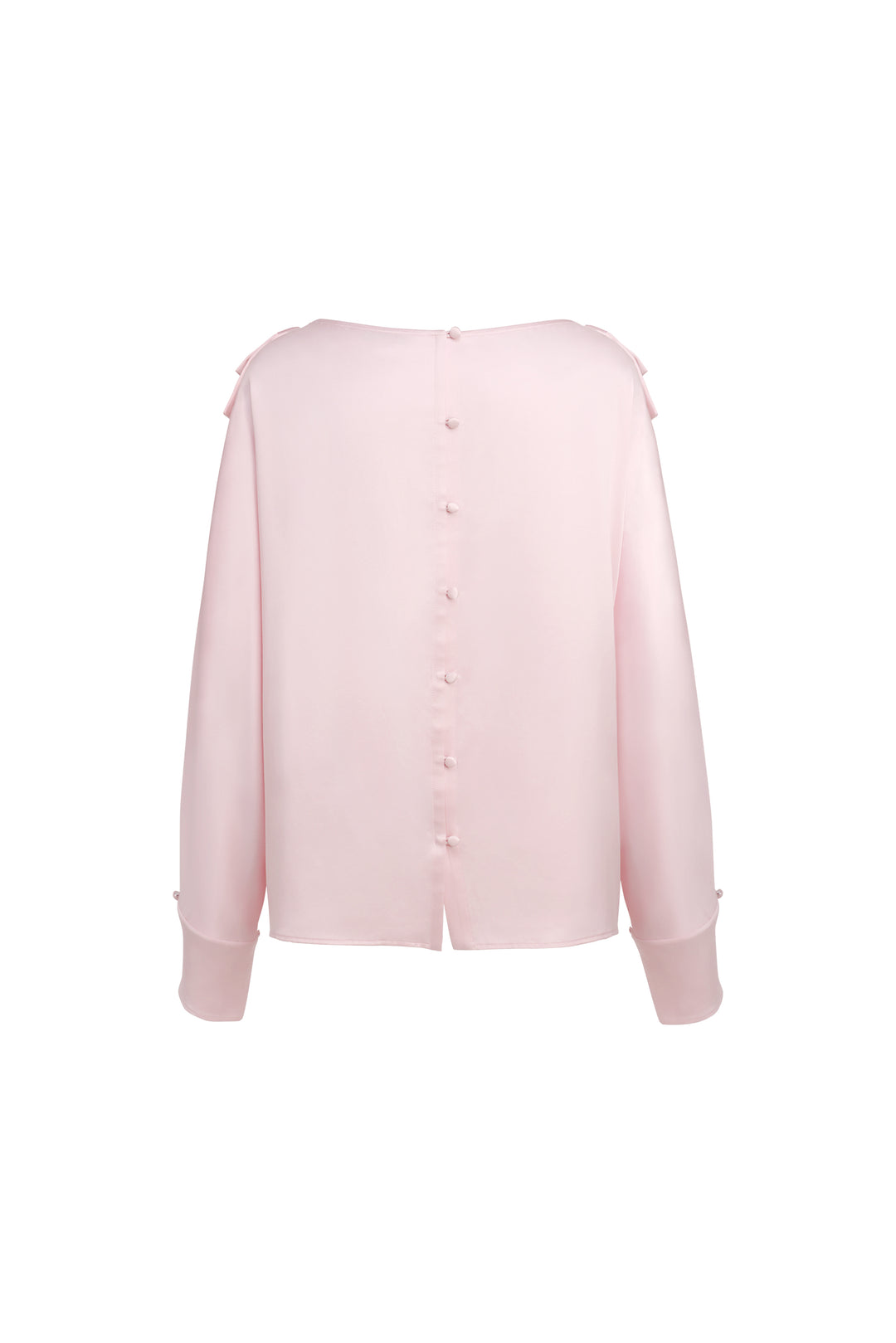 PAJA 25 Momme Silk Crepe Satin Bow Long-Sleeve Top