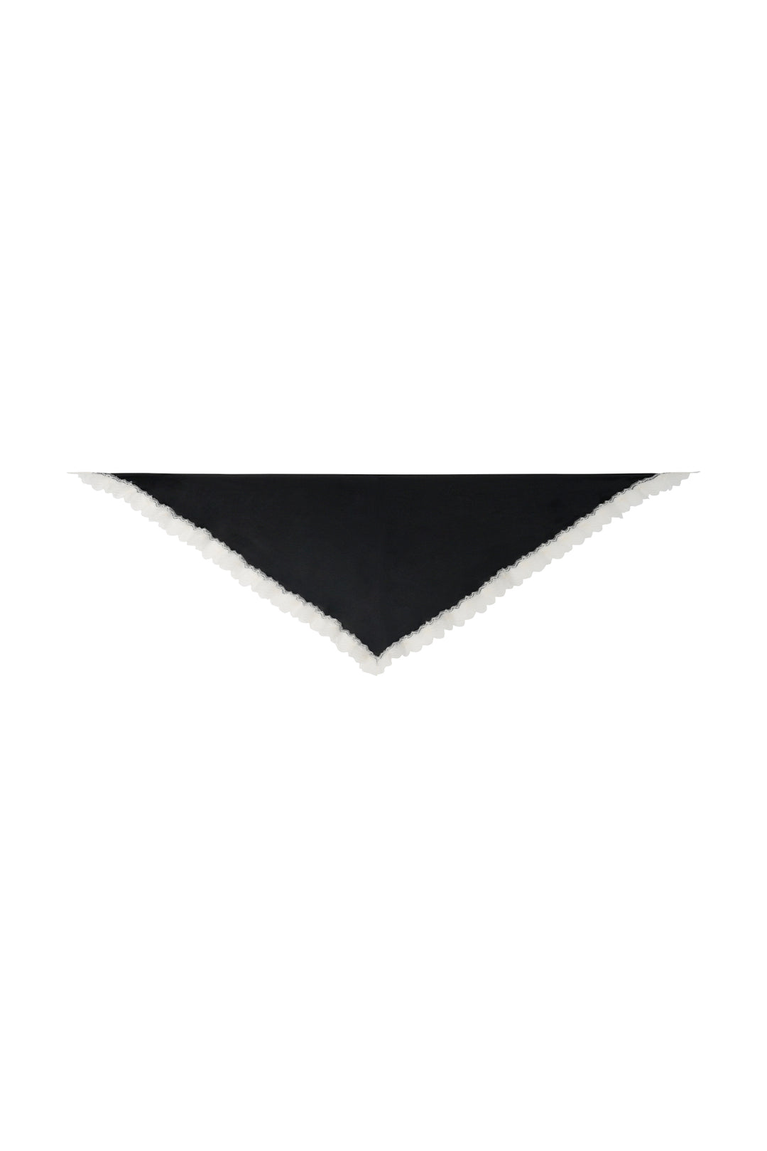 PAJA 25 Momme Silk Crepe Satin Lace-Trim Triangle Scarf